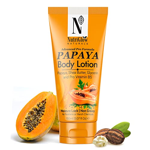 Image of NutriGlow NATURAL'S Advanced Pro Formula Papaya Body Lotion for Daily Use, Hydration, Moisture Lock (150 ml)