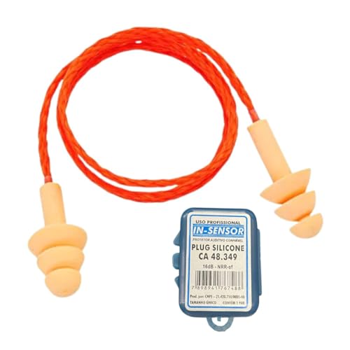 Kit 5 Protetor Auricular Ouvido Plug Silicone Antialérgico com Capa Protetora EPI