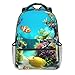 Mochila de impresión de peces tropicales para ordenador portátil impermeable antirrobo mochila casual bolsa USB puerto de carga mochila unisex, Black, Talla única