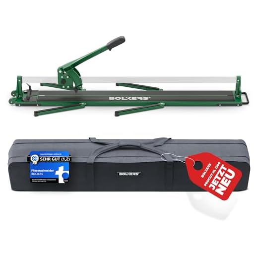 BOLKERS® ProCut XL 1200 Fliesenschneider - Fliesenschneider 1200mm Schnittlänge - präzise Schnitte dank Wolframcarbid-Schneidrad mit Kugellager - Flisenschneidmaschine mit magnetischem Brechstempel