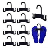 Schwarze Flip-Flop-Kleiderbügel, 10 Stück, Kunststoff-Sandalen-Organizer und Hausschuh-Aufbewahrungshaken, platzsparendes Schuh-Abtropfgestell für Einzelhandel, Schuh-Display, Strandgeschäft und