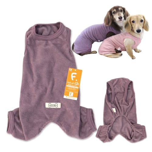 ダックス シンプル 袖なし パイル お部屋着 つなぎ ロンパース 抜け毛対策 犬の服 フルオブビガー 86/ラベンダー DM