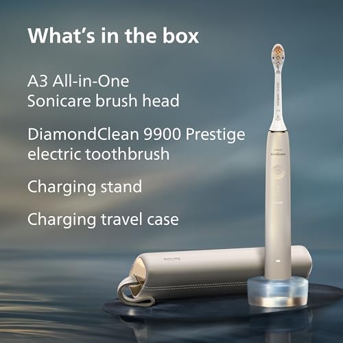 Philips Sonicare 9900 Prestige Electric Toothbrush, 1 Brush Head, Champagne | 2000% More Plaque Removal¹, SenseIQ Adaptive Protection, 15 Brush Settings, App Connected, Charging Travel Case, HX9990/11 - image 9