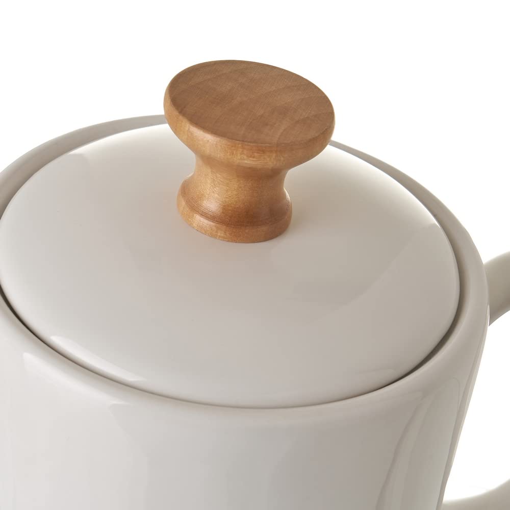 Tetera con tapa de stoneware blanco de 1100 ml - LOLAhome