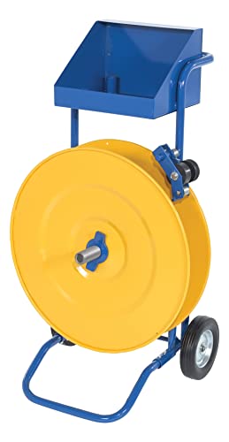 Vestil STRAP-PS-HD Steel Heavy Duty Strapping Cart 22-5/16 In. x 25 In. x 41-5/16 In. Blue / Yellow