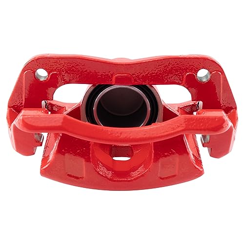 Image of TRQ Front Right Brake Caliper w /Bracket Performance Red Passenger Side