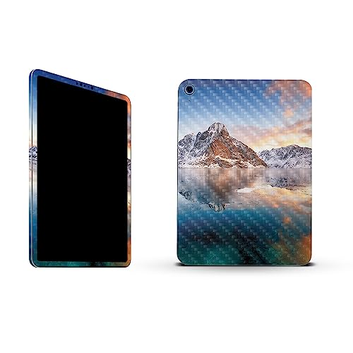 Image of MightySkins Carbon Fiber Skin Compatible with Apple iPad 10.9 inch 10th Gen (2022) Full Wrap Kit - ICY Lake | Protective, Durable Textured Carbon Fiber Finish | Easy to Apply | Made in The USA