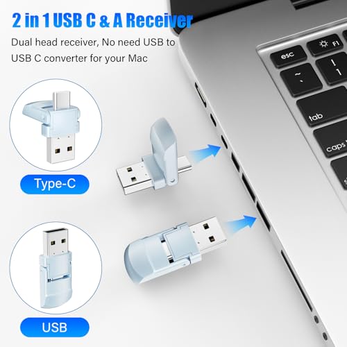 Presentation Clicker Wireless Presenter Remote Clicker, USB C PowerPoint Clicker for Presentation with Pointer, RF 2.4GHz Computer Pointer Clicker Slide Advancer for Mac-Purple — view 2