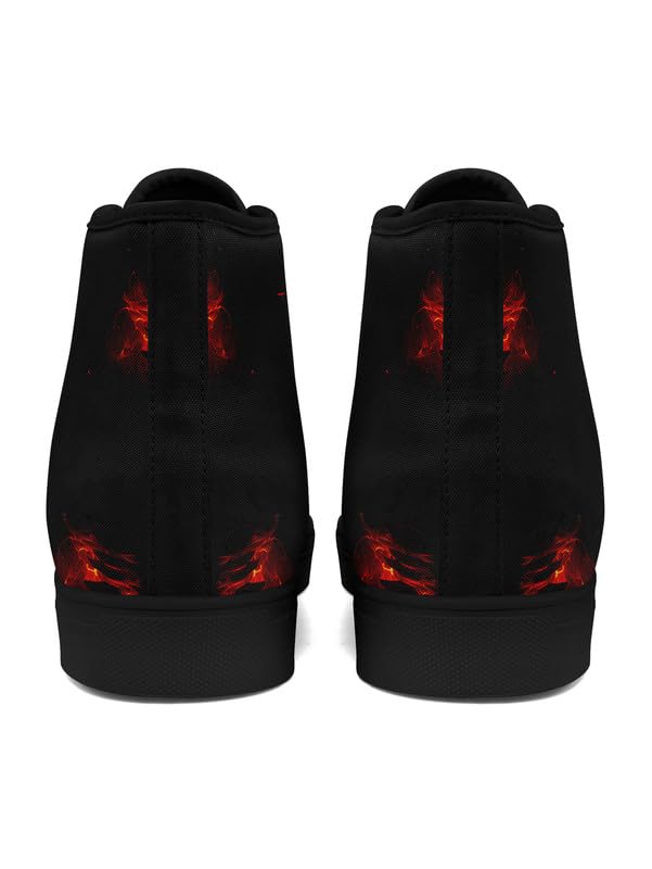 High-top Skull Canvas Sneaker for Men Women Lace up Fashion Unisex Flame Walking Casual Flat Shoes Black White Shoes4
