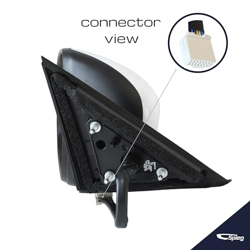 Spieg 2014-2017 Nissan Rogue Driver Side Door Mirror Replacement with Power Heated 360 View Camera Turn Signal Light White NI1320254 Left - Thumbnail 6