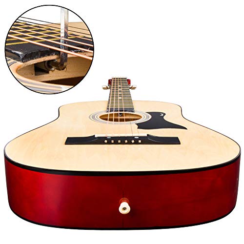 Image of JUAREZ 96.52 cm (38 Inch) Acoustic Guitar with Dual Action Truss Rod, JRZ38C-CTR-NAT Bag, Picks, Allen Key, Extra String Set, Natural