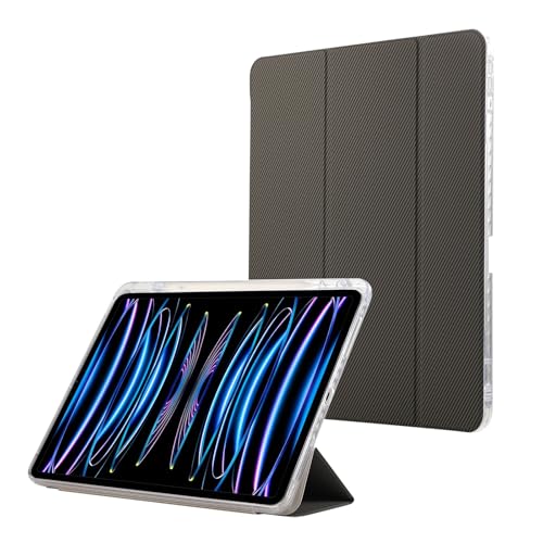 Étui pour iPad Air 13 M2 2024 et Pro 12.9 pouces avec porte-crayon gris