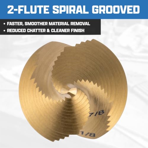 Image of NEIKO 10629A Step Drill Bit, 2 Steps 7 /8 inch to 1-1 /8 inch Spiral High Speed Steel, Titanium Nitride Coated, 1 /4 inch Quick Change Step Bits for Steel, Metal, Wood, Plastic, Unibit Cone Drill Bits, Two Flute