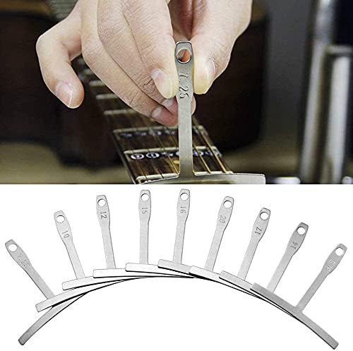 BOBOZHONG Understring Radius Gauge,9PCS Guitar Luthier Tool,Radius Gauge Radiuslehre Edelstahl Understring Radius Lineal Gauge für Stegsatteleinstellungen