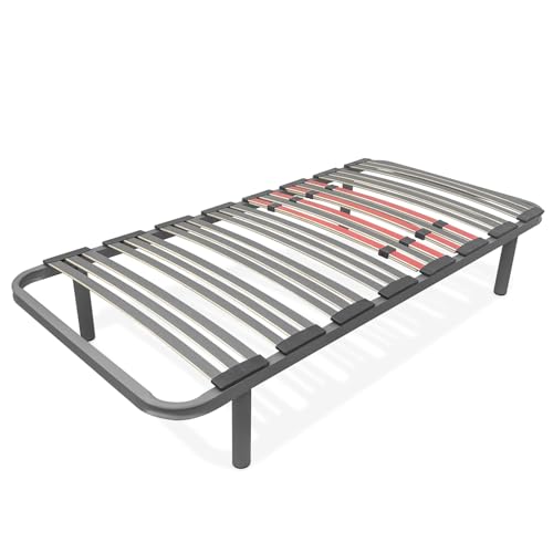 Homey - Somier Multiláminas Extra Resistente con Reguladores Lumbares de 90 x 190 con 4 Patas de 25cm Incluidas