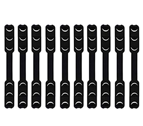Lot de 10 Extensions de sangle de masque, anti-serrage, supports de masque pour soulager la douleur des oreilles et réduire la pression, attaches de protection de type crochets Noir Cover