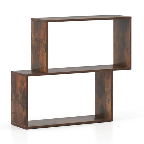 Giantex 3-Tier Bookshelf, Geometric Bookcase Side Table with Open Storage,