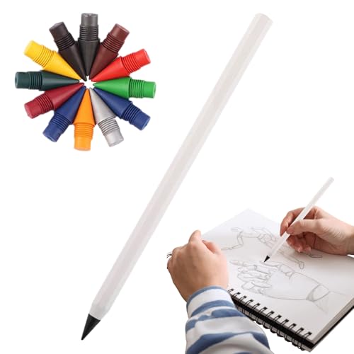 Penna in metallo senza inchiostro, strumento di scrittura liscia, matita riutilizzabile senza inchiostro | per familiari, amici, studenti, insegnanti, artisti, compleanni, Natale, casa, ufficio, esame