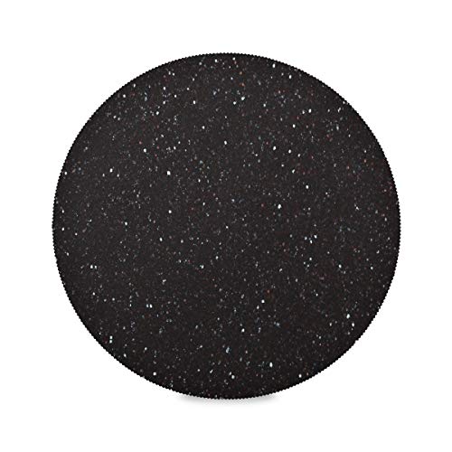 Runde Tischsets Schwarz Tischsets Dunkel Schwarz Glitzer Sparkle Shinning Platzsets Set von 6 Tischsets 39,1 cm für Küche Esstisch Urlaub Party Cover
