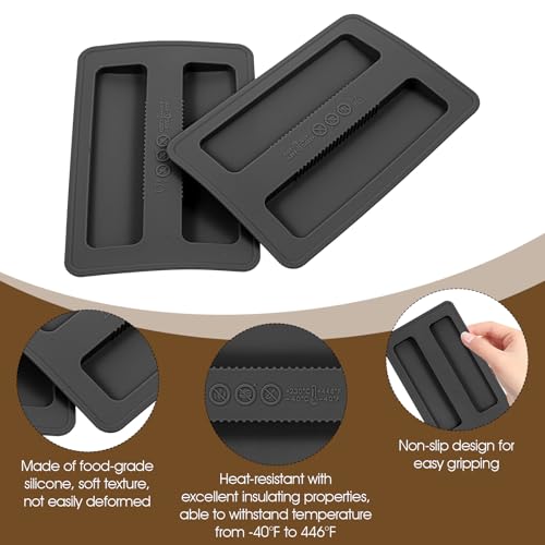 GEEHUA 2Pcs Silicone Toaster Cover, 2 Slice Toaster Dust Covers Bread Machines Dustproof Lid Bread Maker Appliance Accessories for Breads Sandwich Machine(Black) - Thumbnail 3