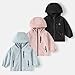 Kids Winter Hoodie Jacket Boys Solid Color Long Sleeve Windbreaker Coat Girl Fashion Warm Zipper Up Coat With Pocket (Blue,3-4 Years)