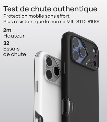 Protection composite multicouche coque iPhone 17 Pro Max noire évite la surchauffe
