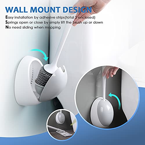 Renemos Toilet Brushes For Bathroom Wall Mount,Upgrade Silicone Toilet Brush With Holder thumb #3