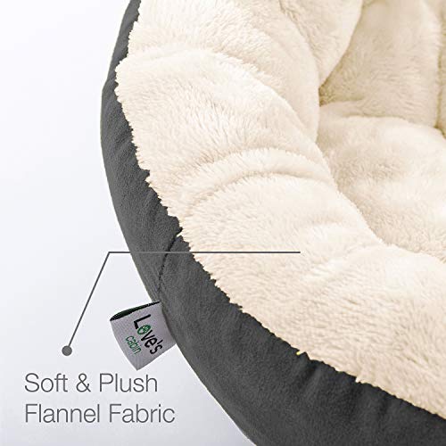 Love's Cabin Round Donut Cat And Dog Cushion Bed, 20In Pet Bed For Cats Or Small Dogs, Anti-Slip & Water-Resistant Bottom, Super Soft Durable Fabric Pet Beds, Washable Luxury Cat & Dog Bed Dark Grey #TOP3