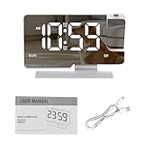 [Écran à intensité variable à 6 niveaux] L'horloge de la chambre comprend un écran LED de 66 pouces avec 6 réglages de gradation 100 80 60 40 20 Off offrant une visibilité optimale de jour comme de nuit interruption du sommeil, affichant clairement l'heure et le jour de la semaine pour les gros dormeurs.