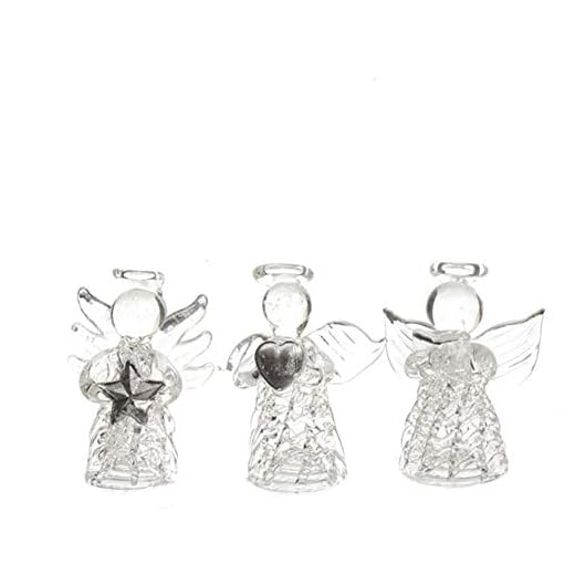 Unbekannt Engel Glas Glasengel 3er Set Tischdeko