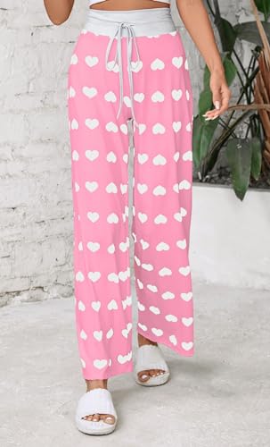 Image of Women Pajama Pants Comfy Lounge Wide Leg Casual Stretch Palazzo Drawstring Pj Bottoms Pants S-3XL