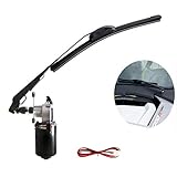 YiCross 12V UTV Electric Windshield Wiper Assembly, Fit for Polaris Ranger RZR Can Am Kawasaki Golf Cart Motor Windshield Wiper Kit, Size: 11.8'/15.7' - 110 Degree Motor Upgraded Version