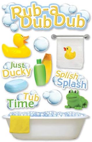 Paper House Rub a Dub Dub Bath Time 3D Dimensional Scrapbook Stickers