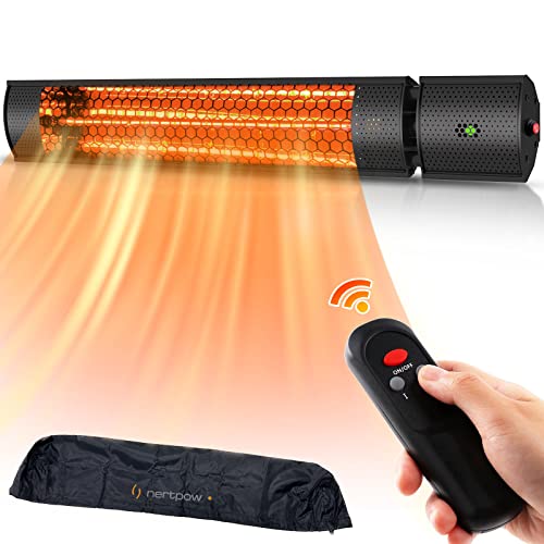 Outdoor Heater, Electric Infrared Patio Heater 1500W Wall-Mounted Garage Indoor/Outdoor Ceiling Backyard Decks Overheat Protection IPX5 Waterproof Fast Heating Space Heater with Remote Control Outdoor Heater, Electric Infrared Patio Heater 1500W Wall-Mounted Garage Indoor/Outdoor Ceiling Backyard Decks Overheat Protection IPX5 Waterproof Fast Heating Space Heater with Remote Control