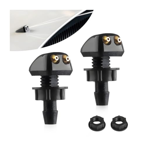Unifizz Boquilla de lavado de parabrisas delantero para coche, boquilla de lavado de 2 piezas, pulverizador de lavado de parabrisas de coche, duradero, ajustable