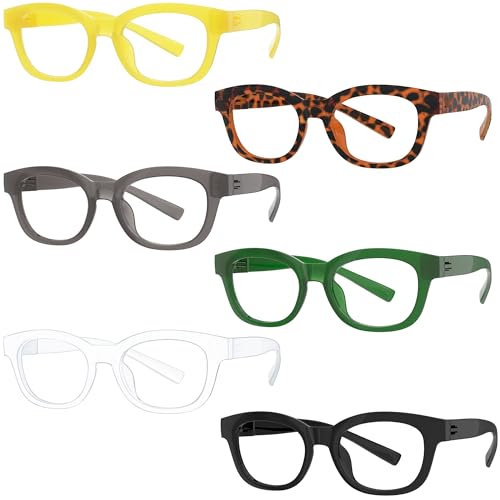 Eyekepper 6 Pack Metalless Screwless Spring Hinges Reading Glasses Retro Readers for Women Men +2.50