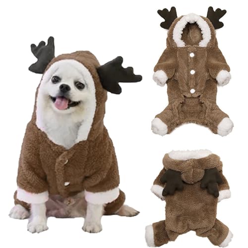 Ropa Navideña para Perros,Traje de Perro de Reno Navidad Ropa, Disfraz de Navidad para Mascotas, Disfraz Navidad Perro, Disfraz de Navidad para Cachorro, para la Fiesta de Navidad de Mascotas (M)