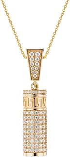 10K Gold Urn Necklace for Ashes, 10K/14K/18K Real Gold Pave Set Cremation Necklace Jewelry for Women Keepsake Necklace Memorial Locket Ash Holder