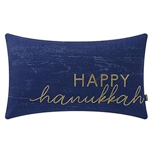 TRENDIN Happy Hanukkah Pillow Cover 20×12 inch Lumbar Throw Pillowcase Hanukkah Decorations Home Chair Office Linen Cushion Cover for Sofa Couch PL743TR