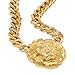 Lola Fashion Accessories Celebrity Inspired Gold Chain Link Lion Statement Pendant Necklace