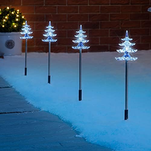 Christow Snowflake Path Lights, Outdoor Christmas Stake Decorations