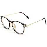 GQUEEN Modische Schlüsselloch Metallbügel Hornbrille Klare Gläser Brille PN2, Braun