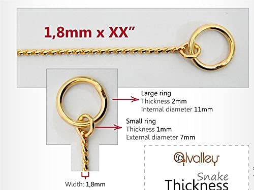 Miniatura 6 de Alvalley Collar de cadena de metal para exhibición de perros, collar deslizante para mascotas para espectáculos, collar de cadena de serpiente de