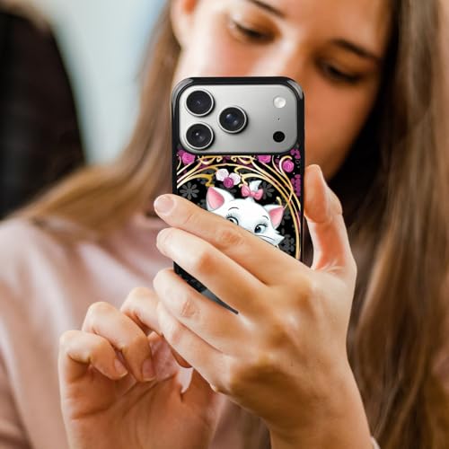 MMYAJT Graceful Marie Cat Phone Case Compatible with iPhone 17 Pro Max — Golden Lace iPhone Case Shockproof Fuchsia Pink Roses Phone Cover Gift for Boy Girl Men Women by MMYAJT - Used condition - Image 6