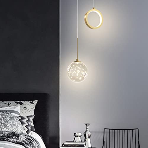 Lumininaire suspendu moderne en or et verre dépoli pour décoration murale haut de gamme