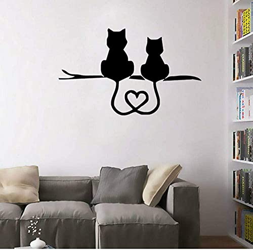 YANDAOFANG Removable Vinyl Wall Sticker - Black and White Wall Decal - Suitable for Living Room - Create a Romantic Atmosphere 65×39cm