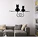 Adesivi murali decalcomanie creative soggiorno animale cartone animato due gatti grafica in PVC 65 cm * 391 cm