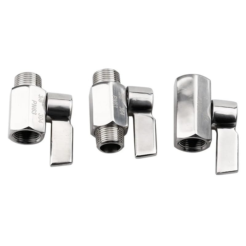 Mini Valvola A Sfera In Acciaio Inox 304 1/4", 1 Filettatura Maschio X Maschio Con Manico Blu, Resistente Alle Alte Temperature - Foto 5