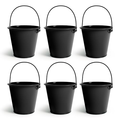 Mejores review On-line Cubo fuga para comprar hoy. 27 Colorlaza - Cubos pequeños de metal con asa, 6 unidades, cubeta galvanizado, a prueba de fugas y resistente a la corrosión, capacidad de 50 onzas líquidas, ideal para...