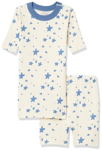 Moon And Back By Hanna Andersson Toddler Girls' 2 Piece Short Pajama Set Sleepwear, Medium Blue, Stars, 3T #TOP23